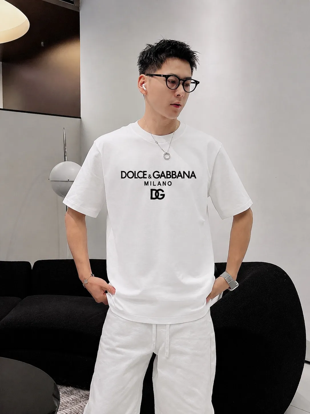 DG～ logo ， Same Style 《 》 ， ， tee， ， Same Style ， : Black White Coffee Brown Size：S（90-130 ） M（125-150 ） L（135-165 ） XL（160-190 ） XXL（185 ）